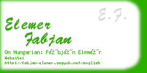 elemer fabjan business card